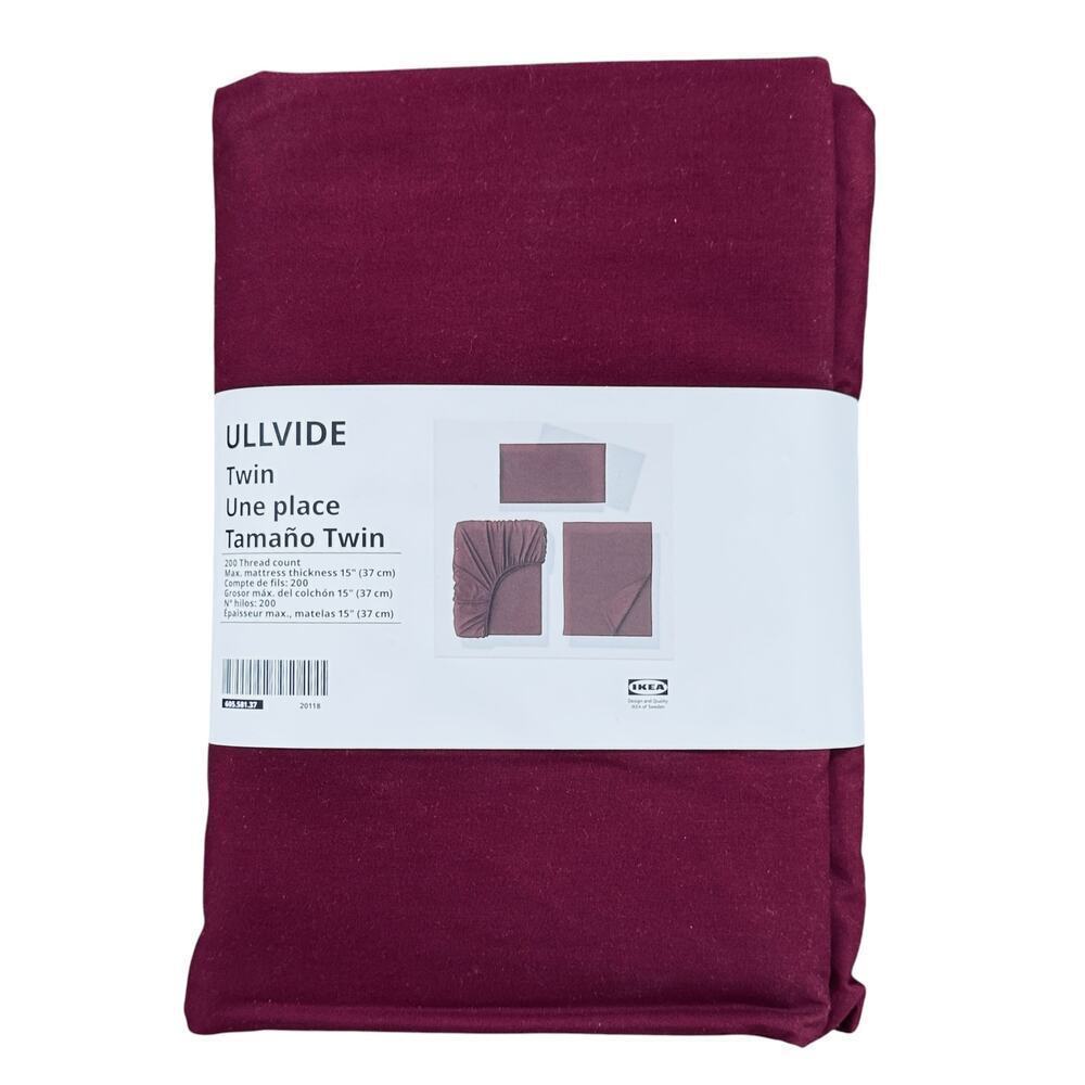 IKEA ULLVIDE Deep Red Twin Sheet Set